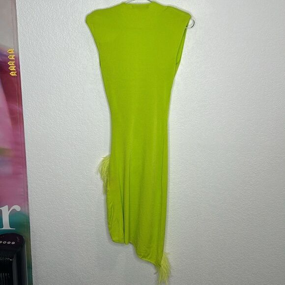 ANTONELLA RIZZA Eva Feather-Trim MIDI Dress Small - Picture 7 of 15